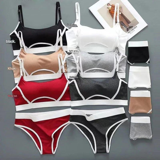 Women’s Seamless Tube Top & Thong Sports Bra Set with Adjustable Buckle & Stylish Design